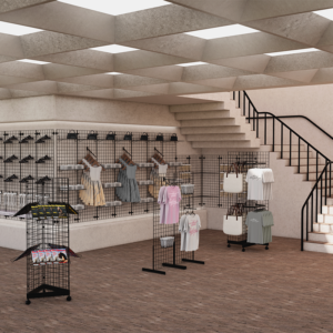 Gridwall mock store front rendered image
