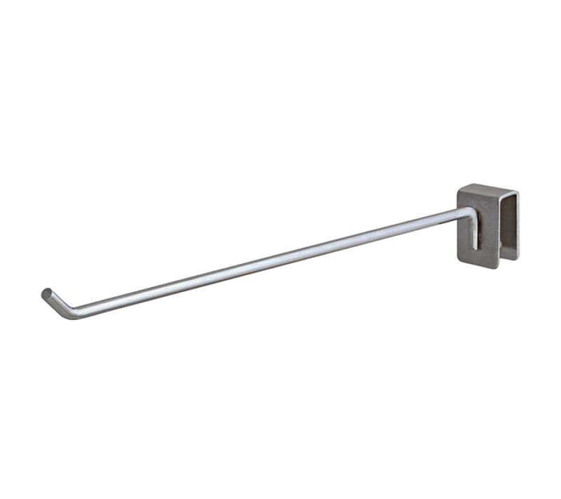 Satin chrome 12" Rectangular Hangrail Hook