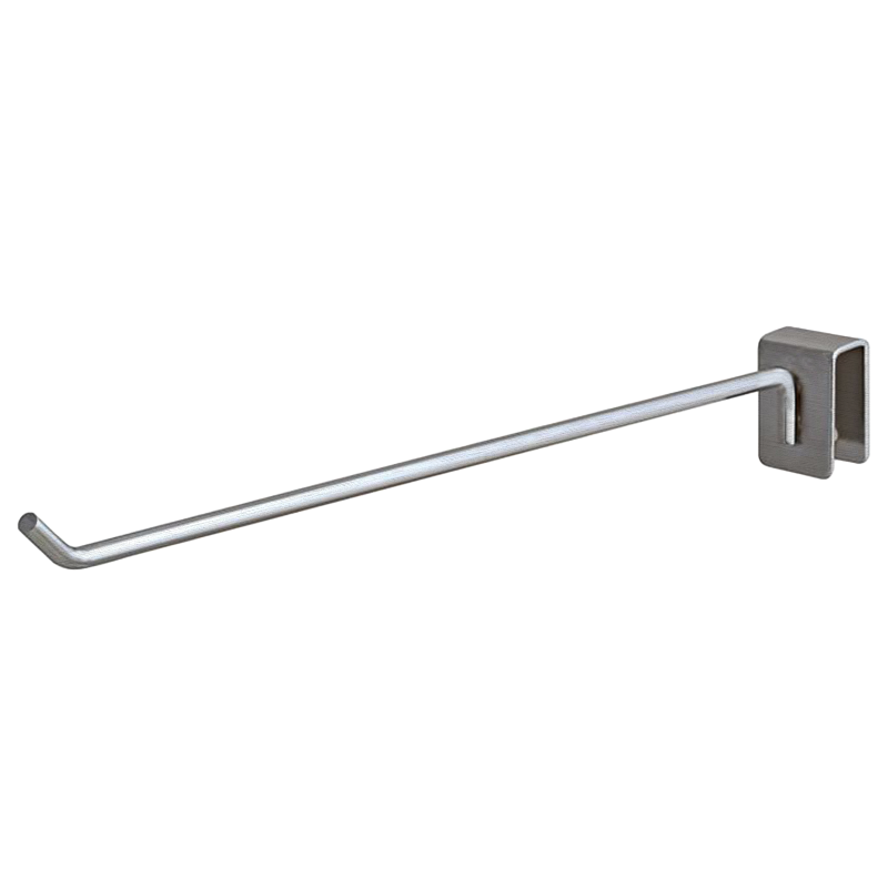 Satin chrome 12" Rectangular Hangrail Hook