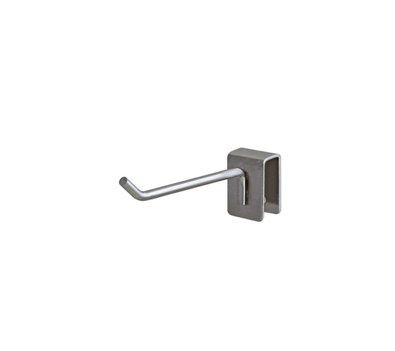 Satin chrome 4" Rectangular Hangrail Hook