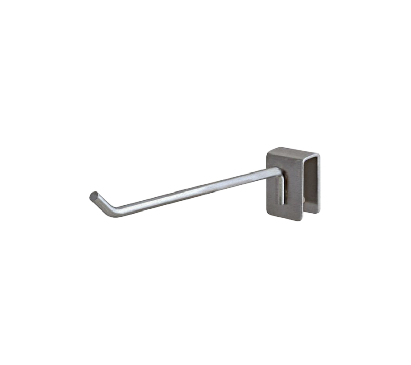 Satin chrome 6" Rectangular Hangrail Hook