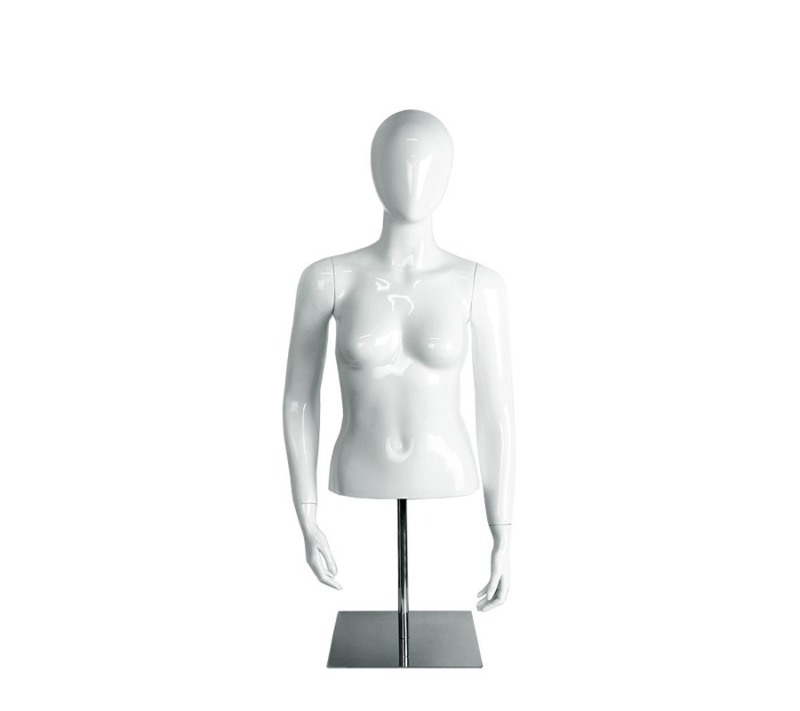 Female Egg Head Half Body Mannequin