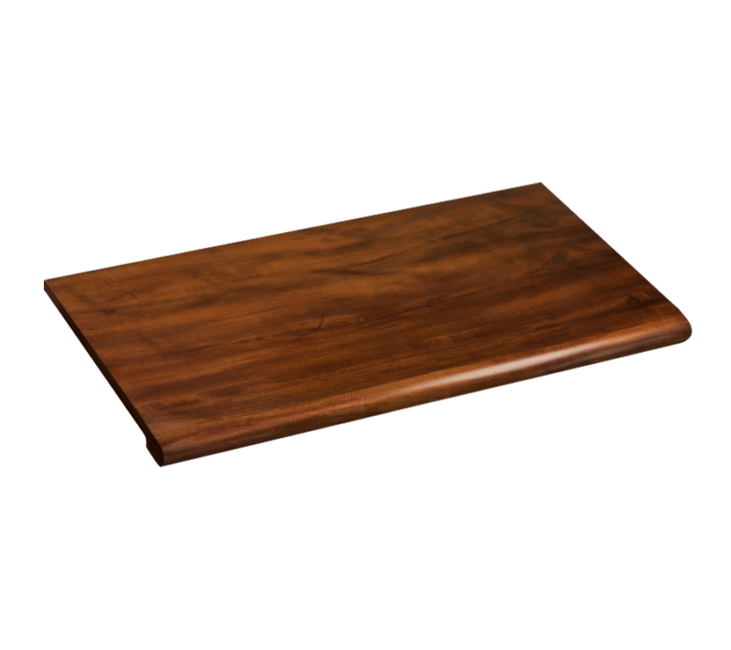 48" X 13" WALNUT BULLNOSE INJECTION MOLDED SHELF