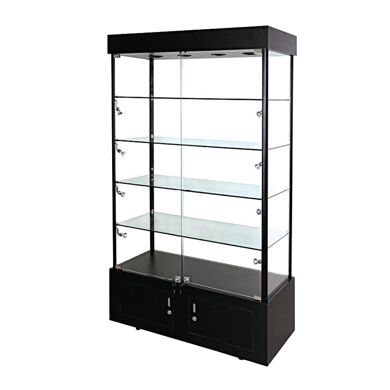 40"L x 73"H Black Tower Rectangular Case w/ Base Storage