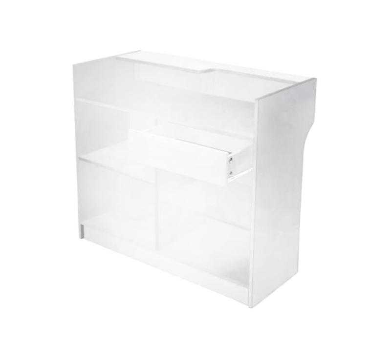 4′ LEDGETOP REGISTER COUNTER – WHITE