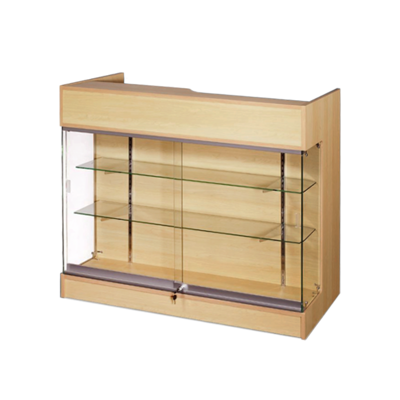 4′ LEDGETOP COUNTER W/ GLASS FRONT – MAPLE