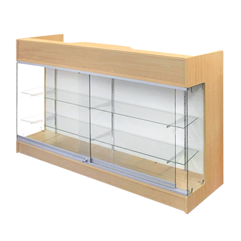 6′ LEDGETOP COUNTER W/ GLASS FRONT – MAPLE