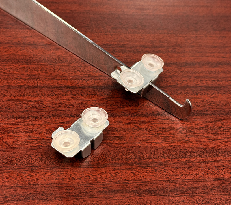 Snap-In Shelf Supporters with Rubber Bumpers For Knife Brackets Example