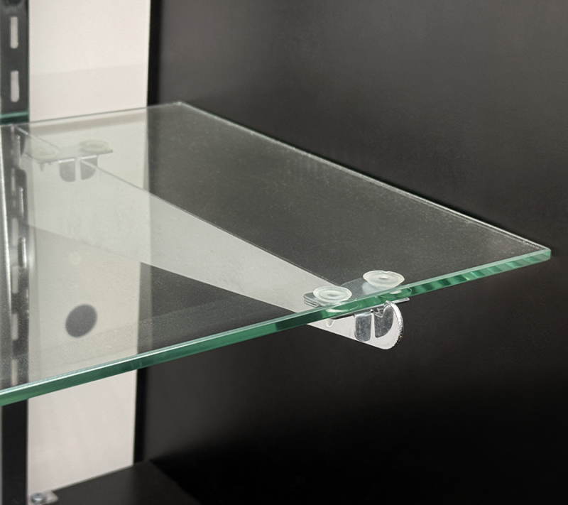 Snap-In Shelf Supporters with Rubber Bumpers For Knife Brackets Example