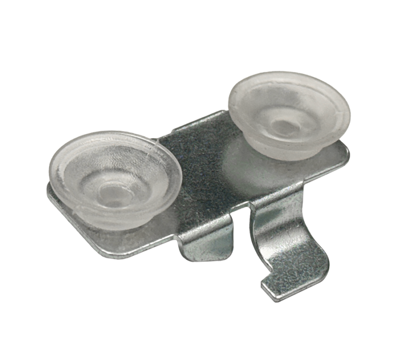Snap-In Shelf Supporters with Rubber Bumpers For Knife Brackets Back view