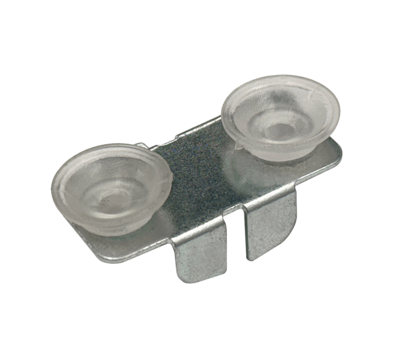 Snap-In Shelf Supporters with Rubber Bumpers For Knife Brackets Front view