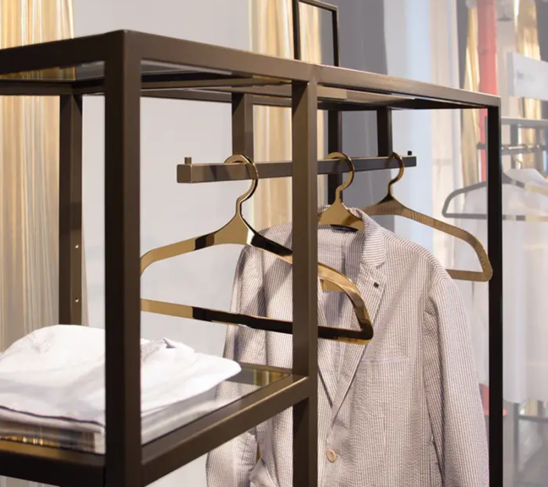 4-Tier Hybrid Bronze Etagere w/ Hang Bar detail view
