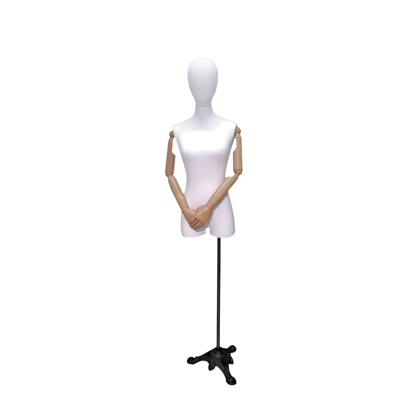 Female White Linen Dress Body Form