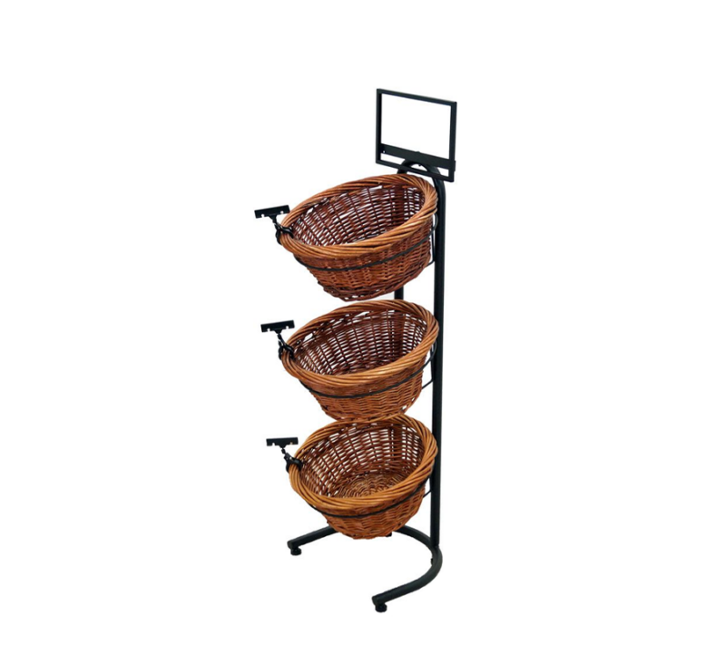 3-Tier Round Willow Stackable Basket Display