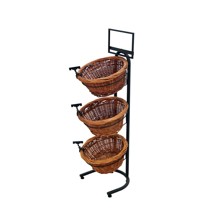 3-Tier Round Willow Stackable Basket Display