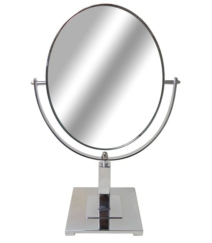 chrome plated simple vanity mirror