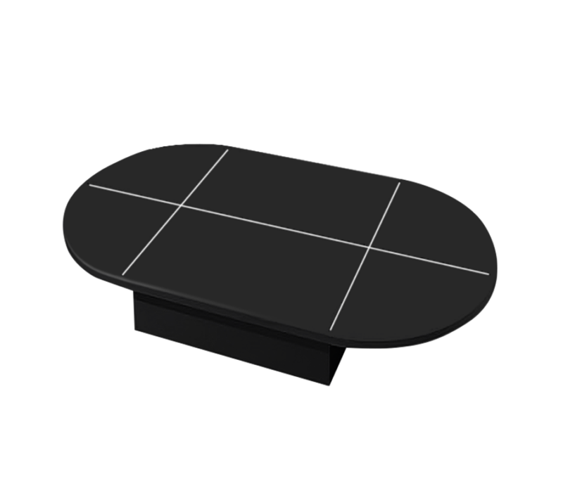 OVAL WOODEN BASE WITH GROOVE - BLACK