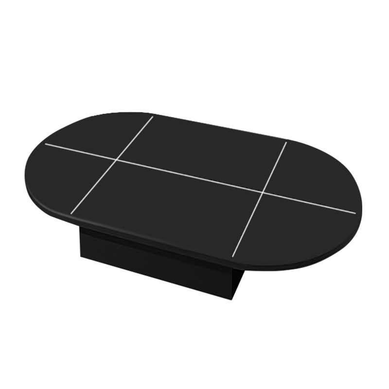 OVAL WOODEN BASE WITH GROOVE - BLACK