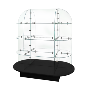 Oval Wooden Base For Glass Cubbies - Black