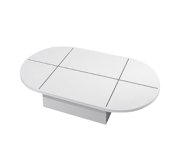 Oval Wooden Base For Glass Cubbies - White | Store Displays®
