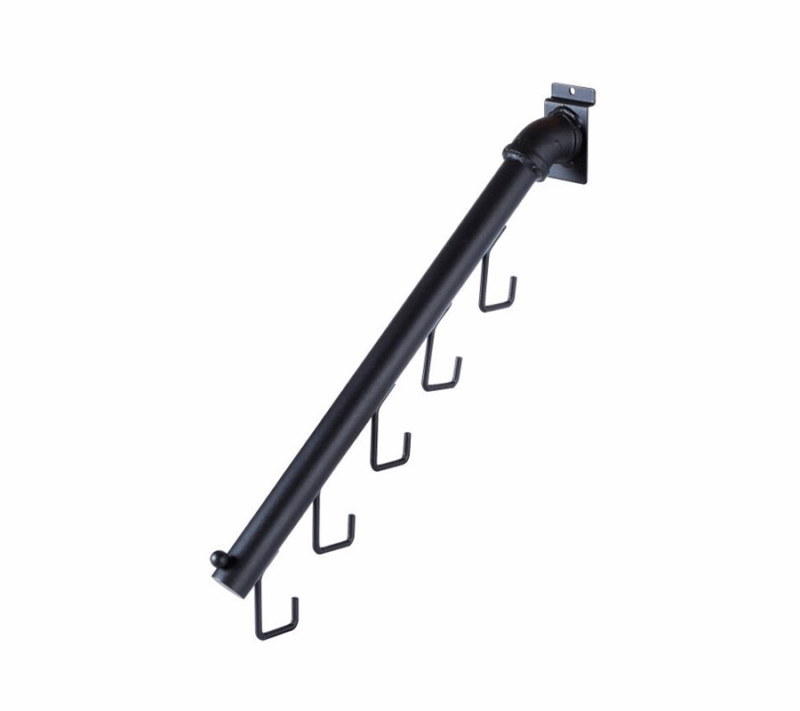 Matte Black Pipeline 5 Hook Slatwall Faceout