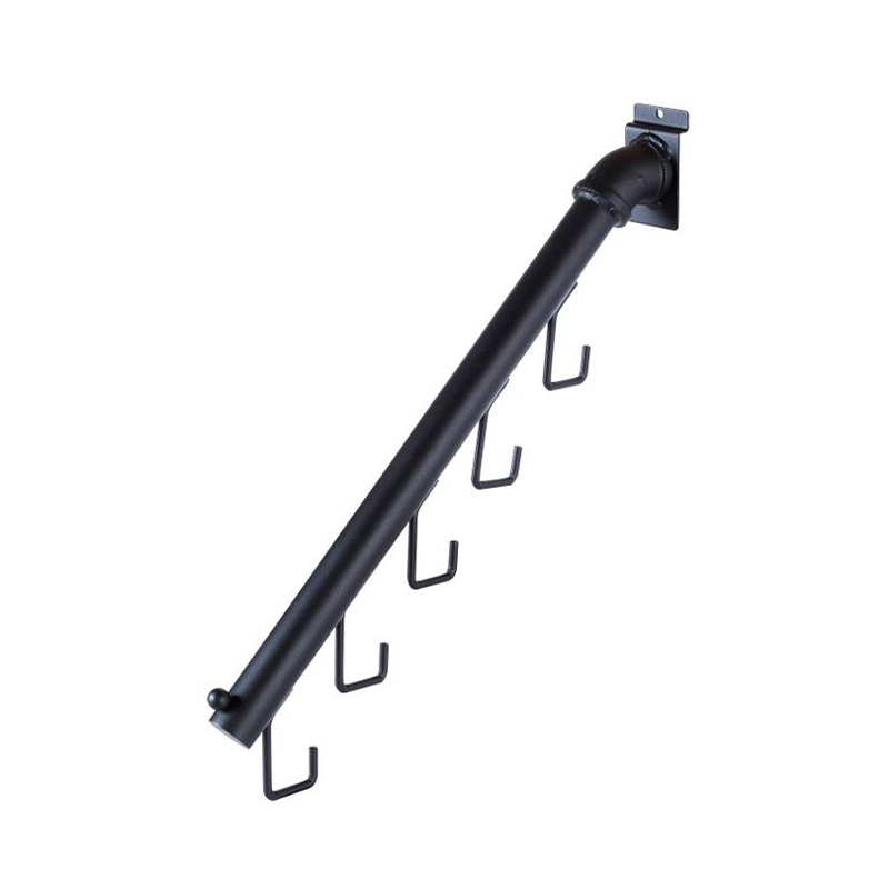 Matte Black Pipeline 5 Hook Slatwall Faceout