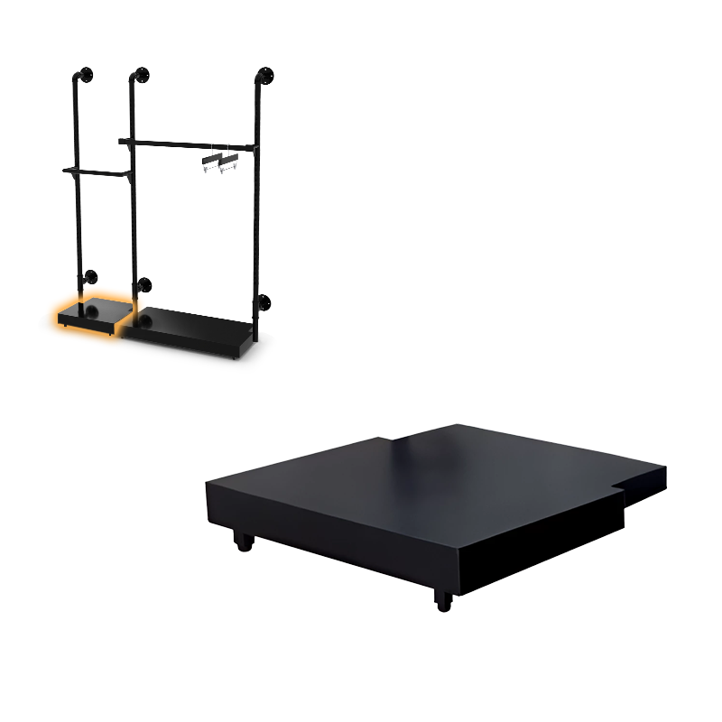 Black Pipeline Small Floor Base For Outrigger Wall Mounts