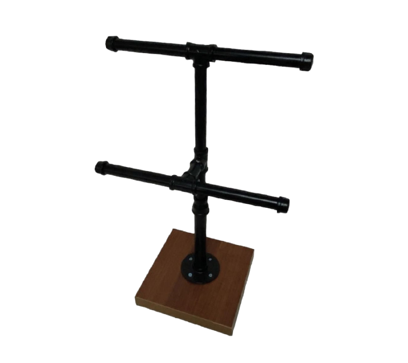 Black 12" Pipeline Counter Top 2-Tier Bar