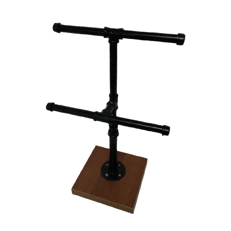 Black 12" Pipeline Counter Top 2-Tier Bar