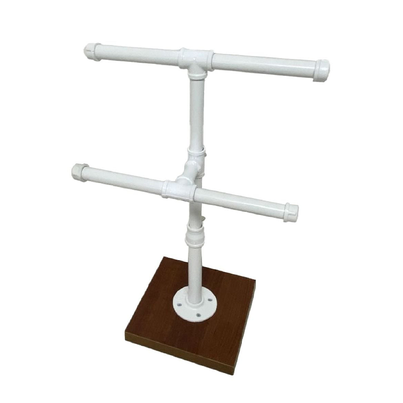 White 12" Pipeline Counter Top 2-Tier Bar