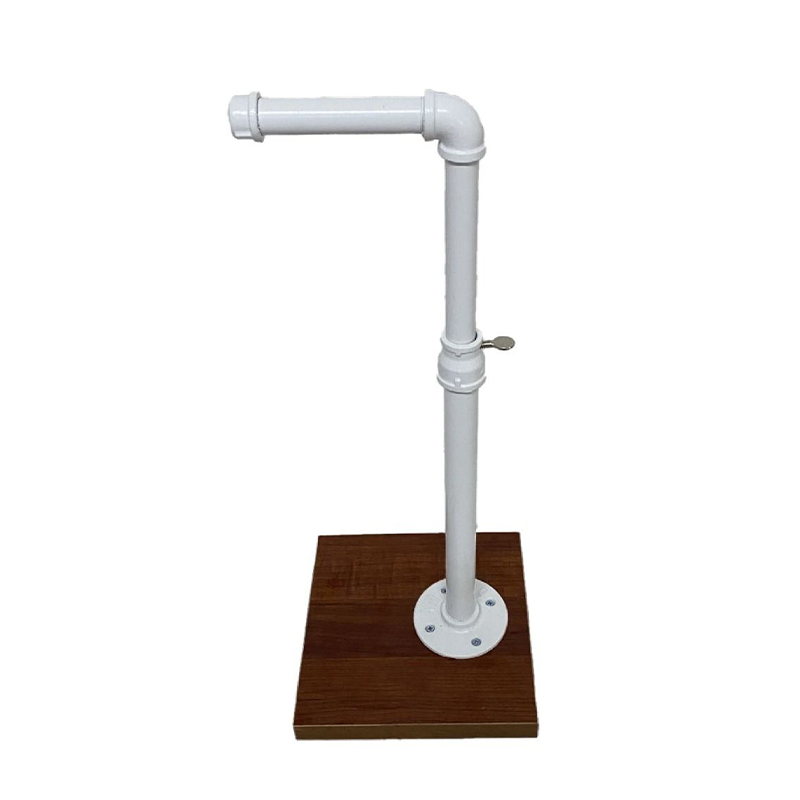Matte White Pipeline 12" L-Shape Countertop Hanging Bar