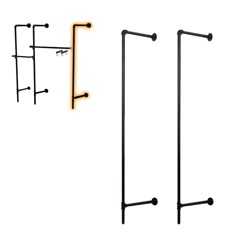 Matte Black Pipeline Outriggers 16" Off-Wall w/ Wall Mounts