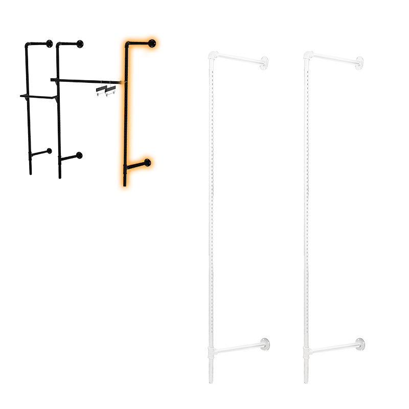 Matte White Pipeline Outriggers 16" Off-Wall w/ Wall Mounts