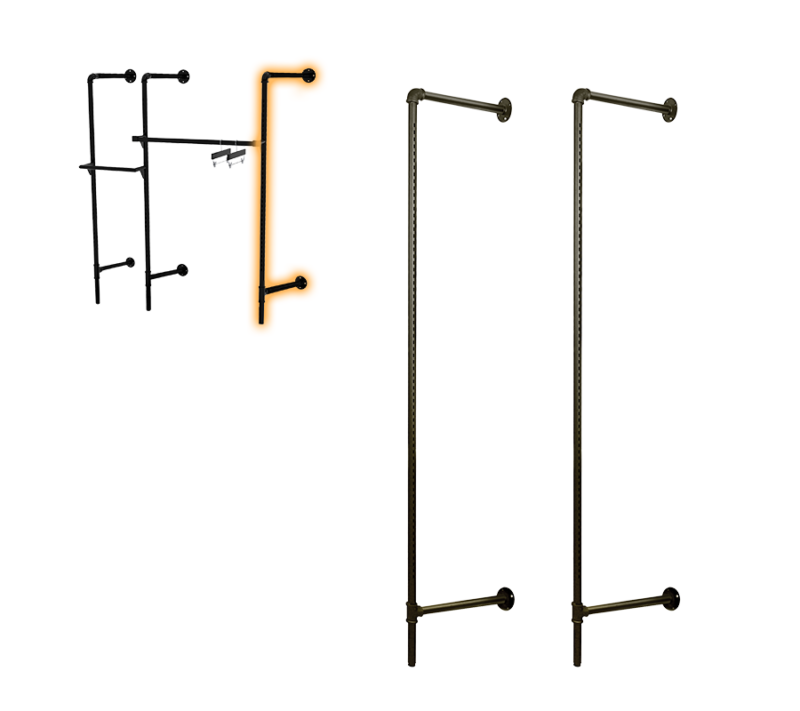 Raw Pipeline Outriggers 16" Off-Wall w/ Wall Mounts