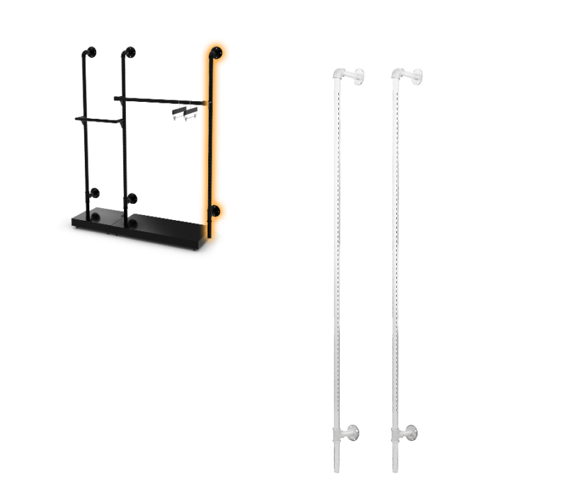 Matte White Pipeline Outriggers 5" Off-Wall w/ Wall Mounts