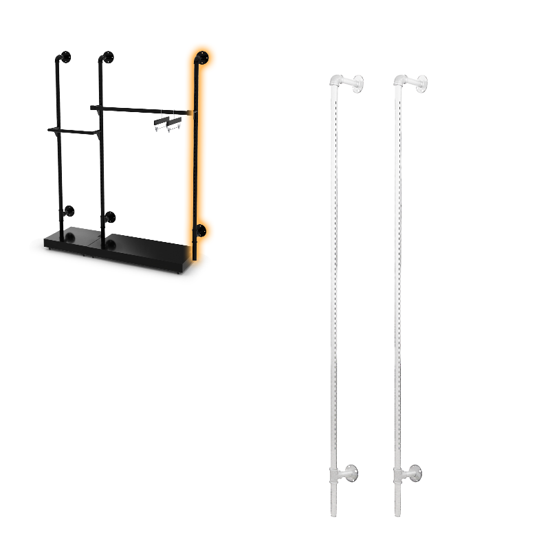 Matte White Pipeline Outriggers 5" Off-Wall w/ Wall Mounts