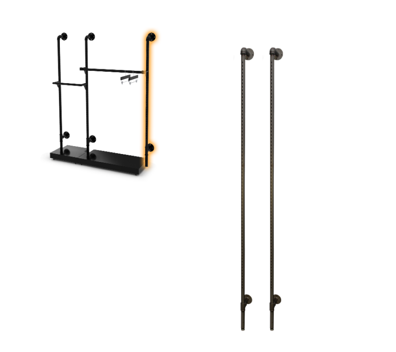 Raw Pipeline Outriggers 5" Off-Wall w/ Wall Mounts