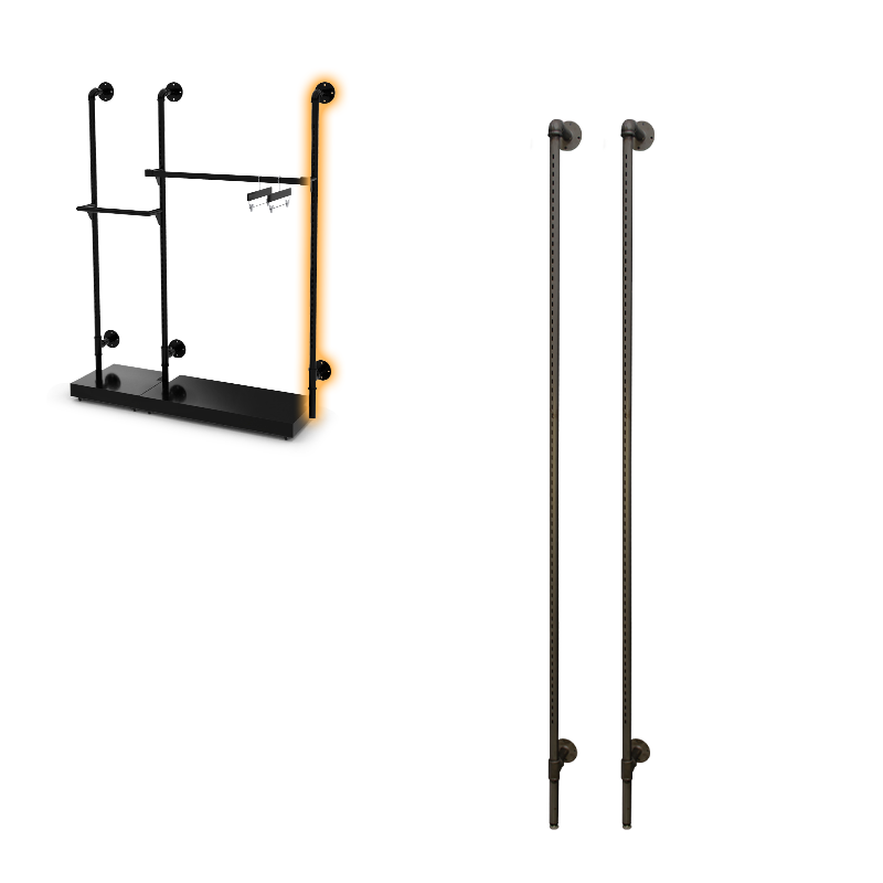 Raw Pipeline Outriggers 5" Off-Wall w/ Wall Mounts