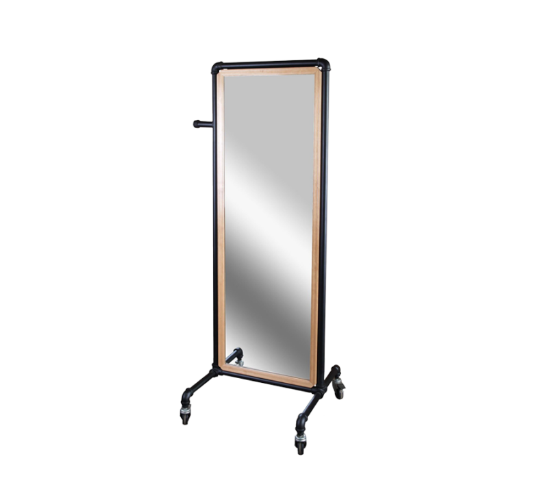 PIPELINE MIRROR STAND W/CASTERS - MATTE BLACK