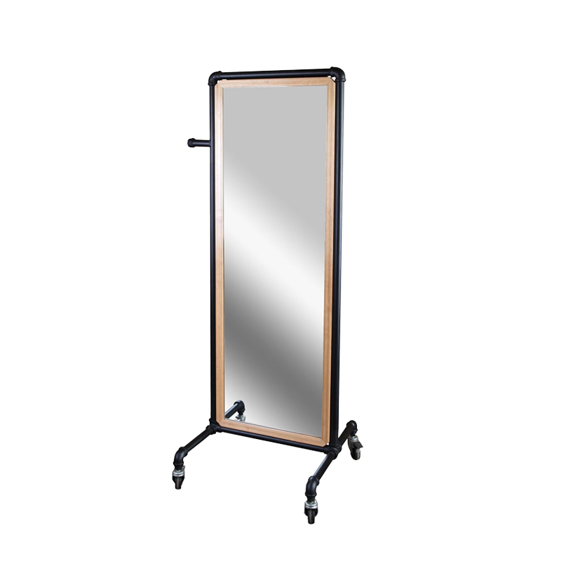 PIPELINE MIRROR STAND W/CASTERS - MATTE BLACK