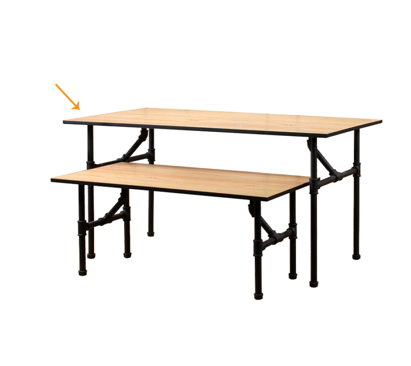 Matte Black Pipeline 60"L Large Nesting Table