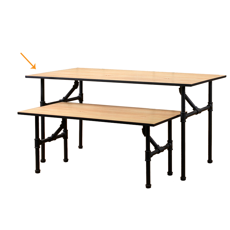 Matte Black Pipeline 60"L Large Nesting Table