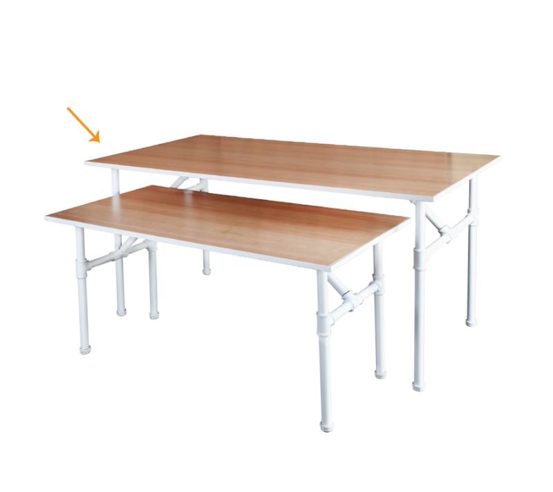 Matte White Pipeline 60"L Large Nesting Table