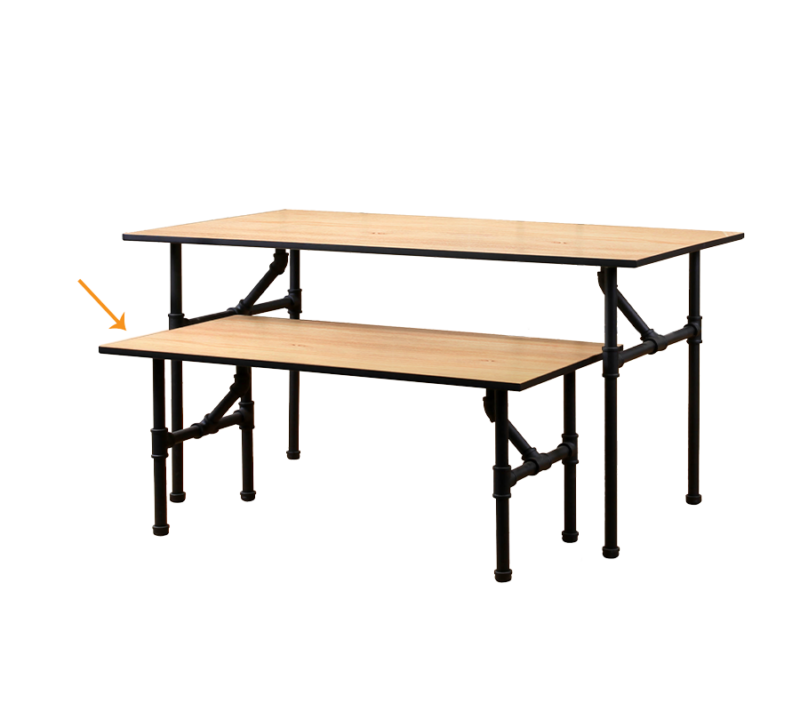 Matte Black Pipeline 47"L Small Nesting Table