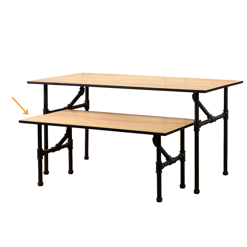 Matte Black Pipeline 47"L Small Nesting Table