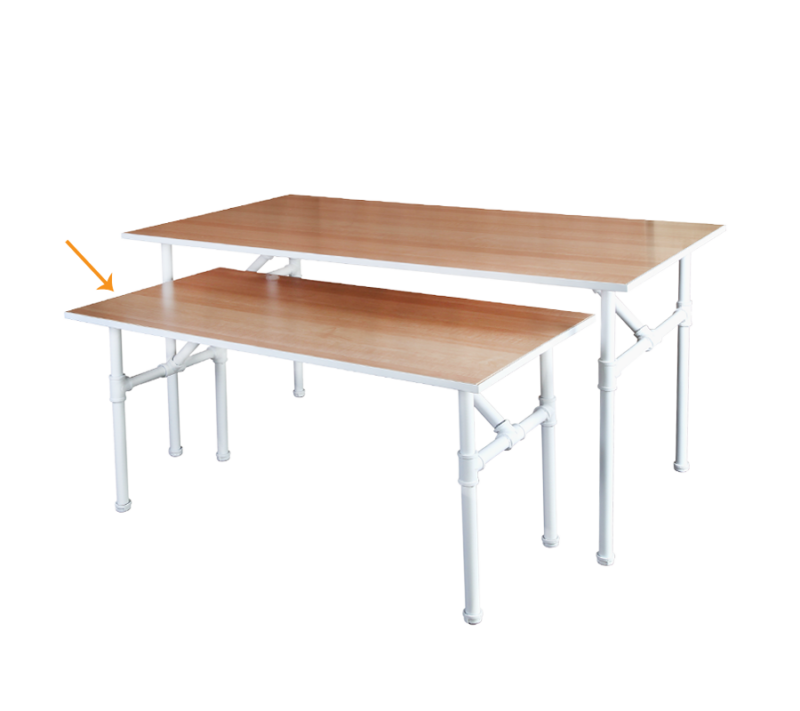 Matte White Pipeline 47"L Small Nesting Table