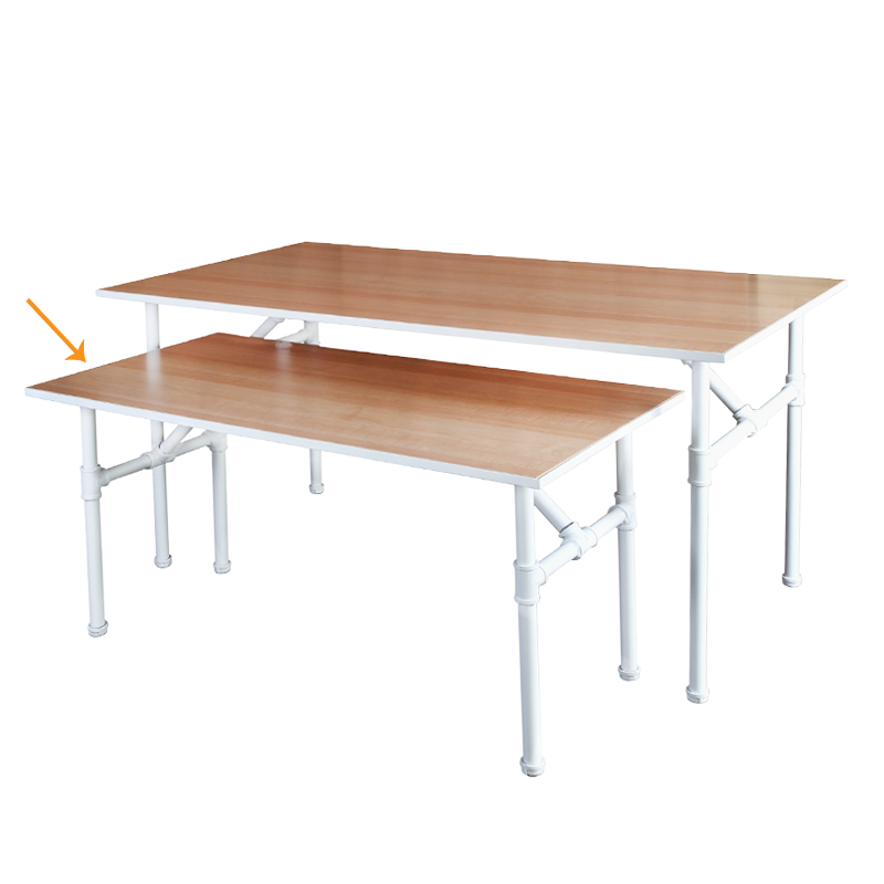 Matte White Pipeline 47"L Small Nesting Table