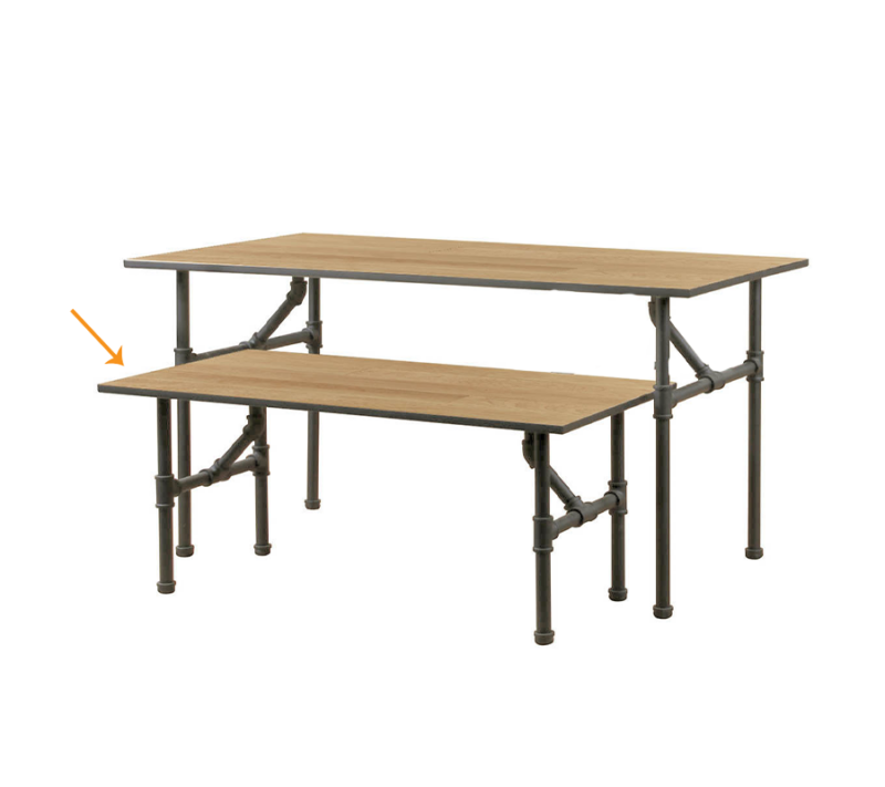 Raw Pipeline 47"L Small Nesting Table