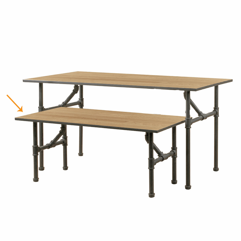 Raw Pipeline 47"L Small Nesting Table