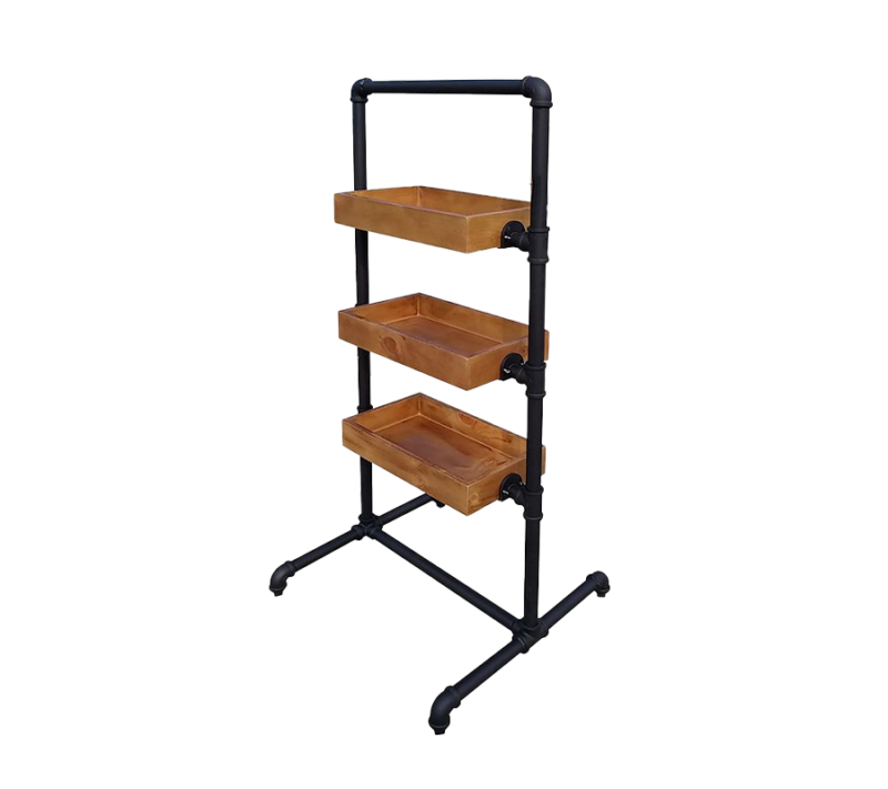 PIPE LINE 3-TIER TRAY DISPLAY - MATTE BLACK